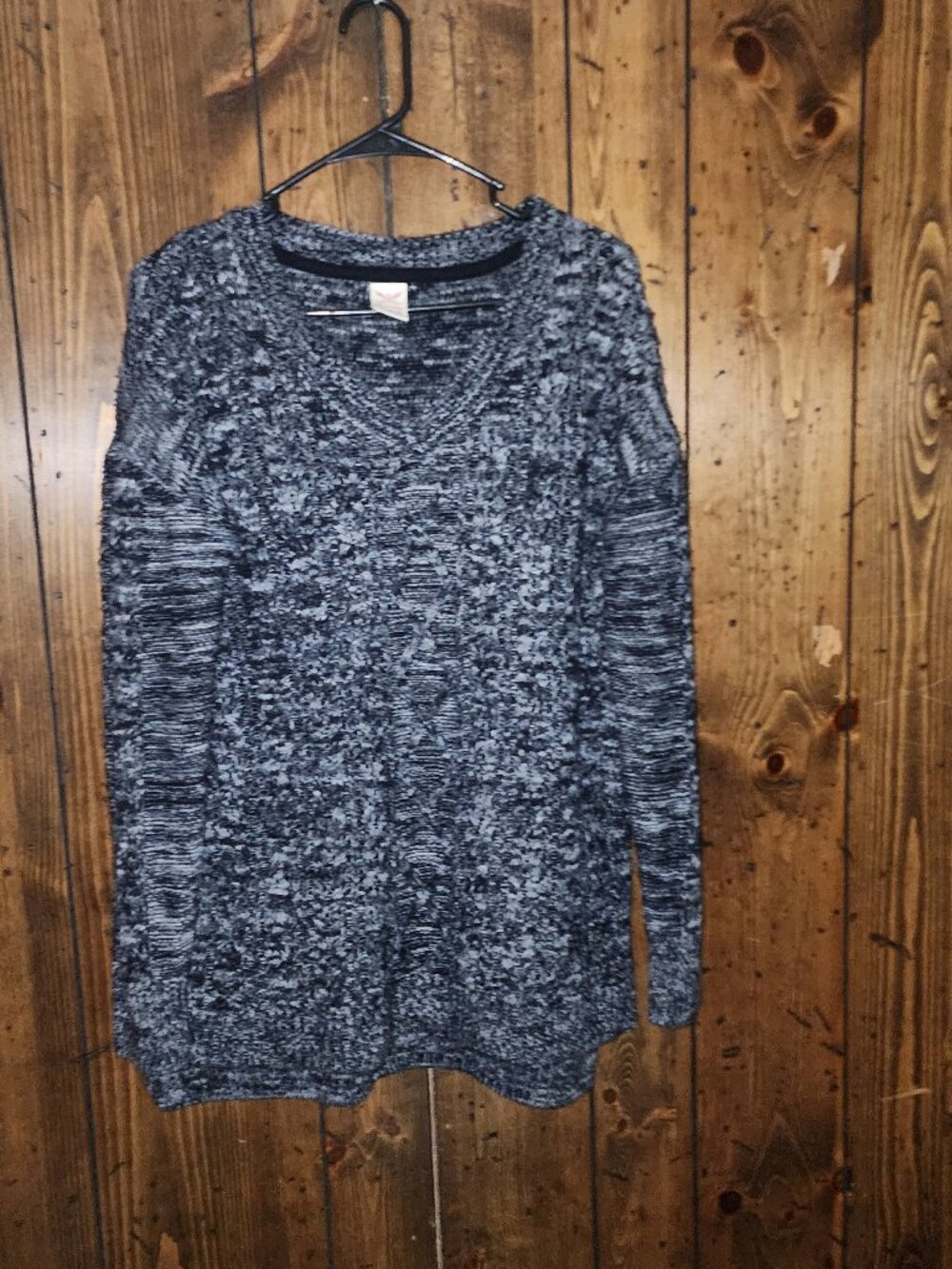 Faded Glory Gray Marled Knit Sweater XL 16–18